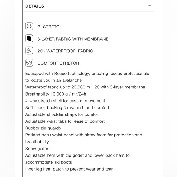 ZARA NWT Windproof & Waterproof RECCO Technology Flared Snow Ski Collection Suit - Picture 7 of 10